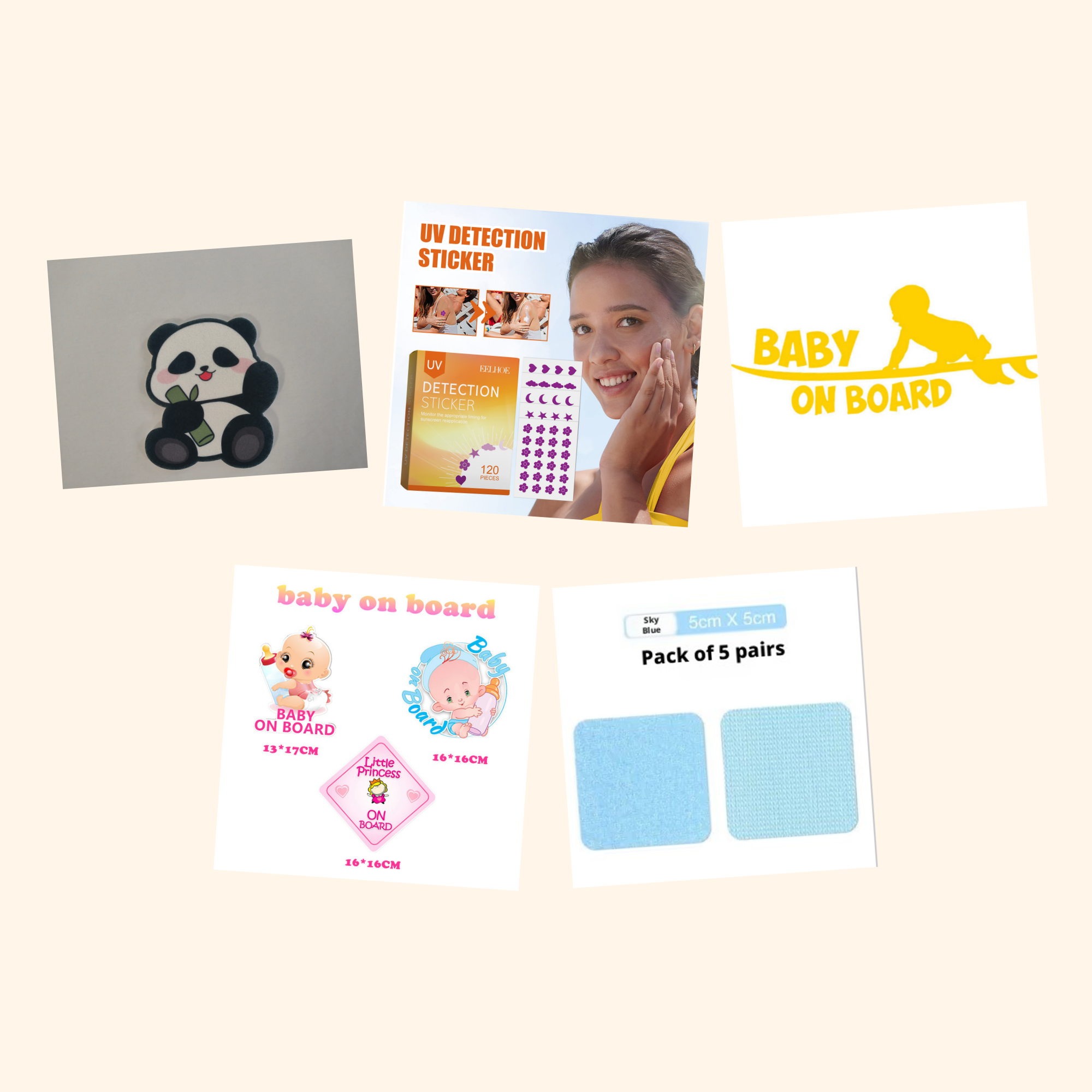 Baby & Gender Reveal Sticker Pack (5-Pack) — all stickers included in the pack