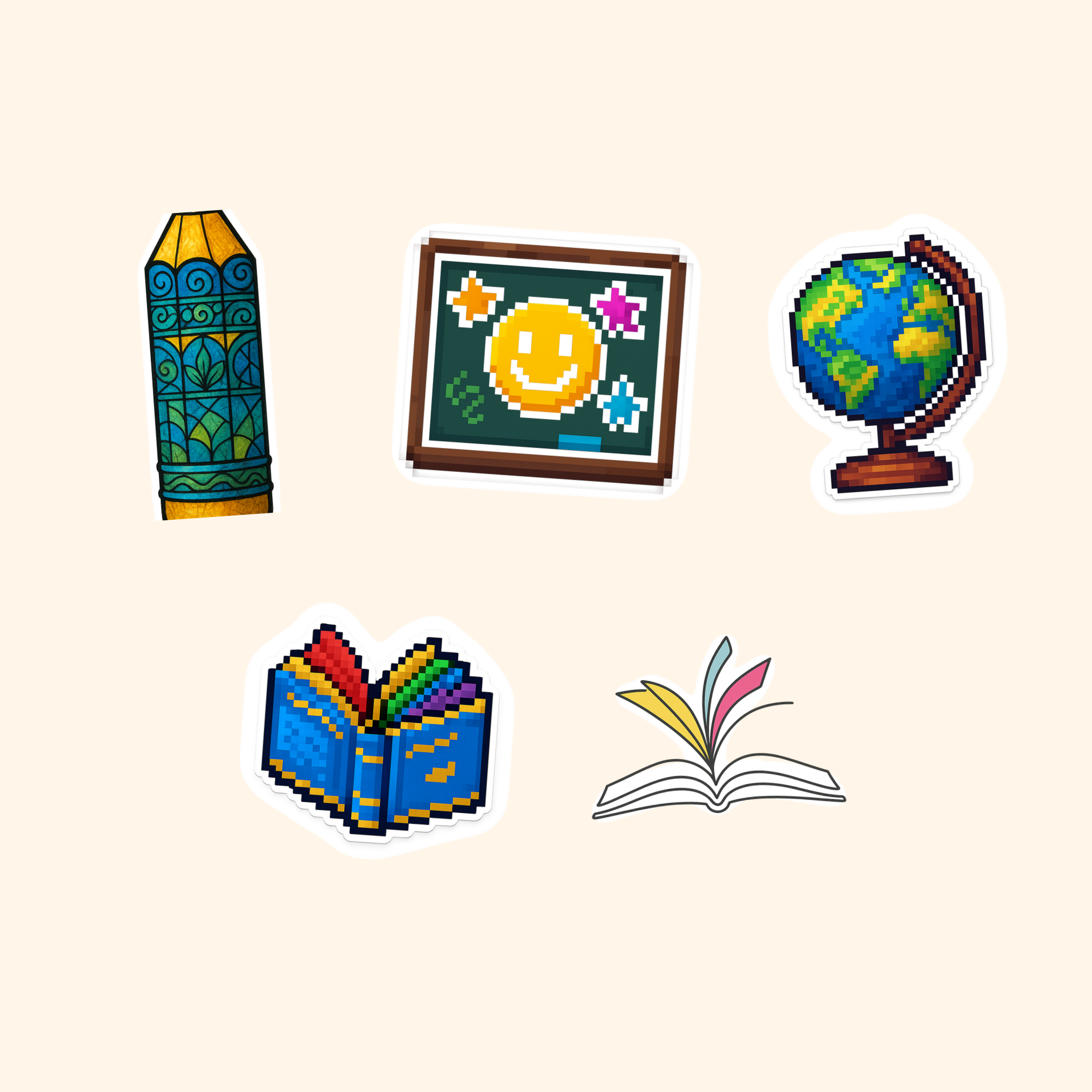 Teachers Sticker Pack (5-Pack) — all stickers included in the pack