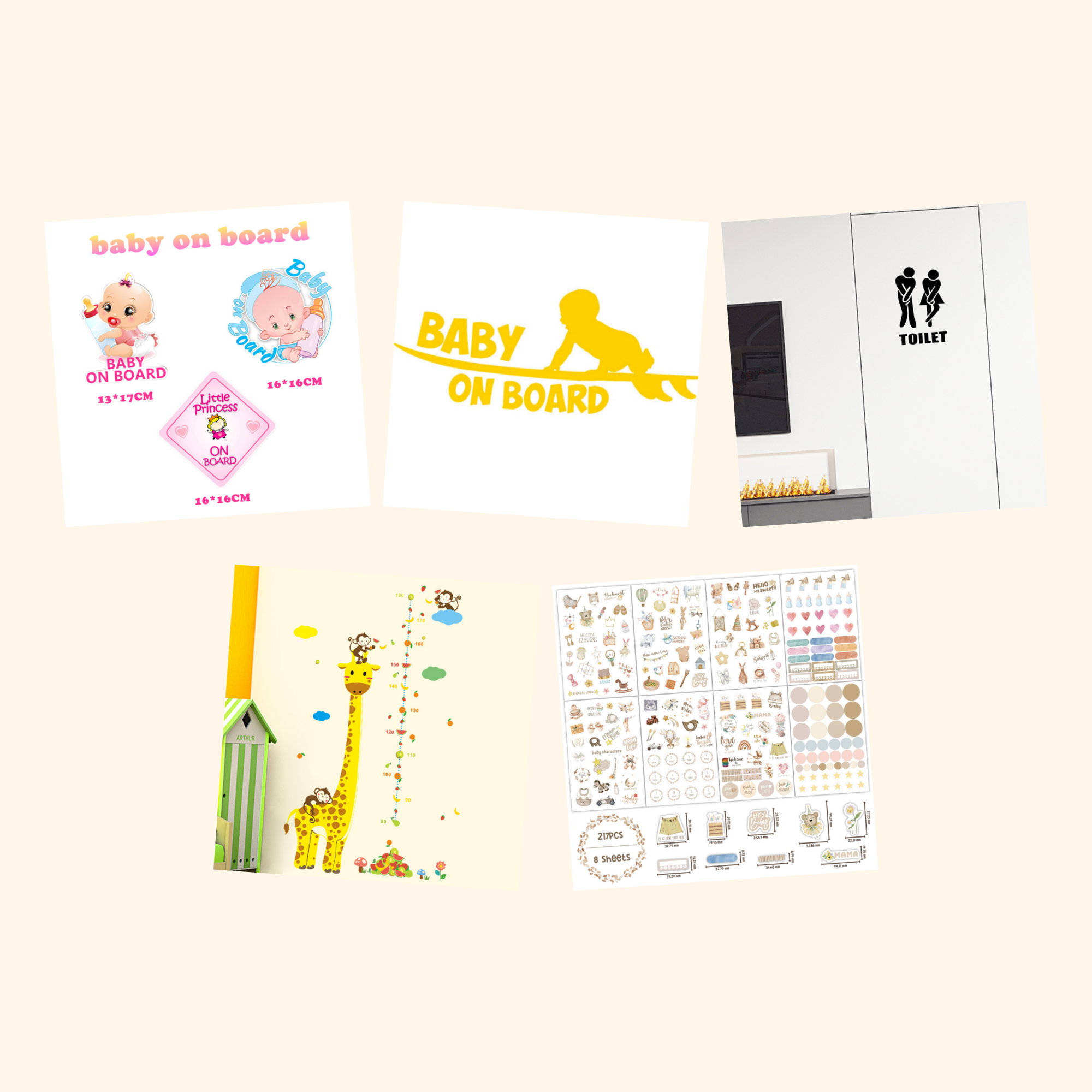 Baby Milestones Sticker Pack — all stickers included in the pack