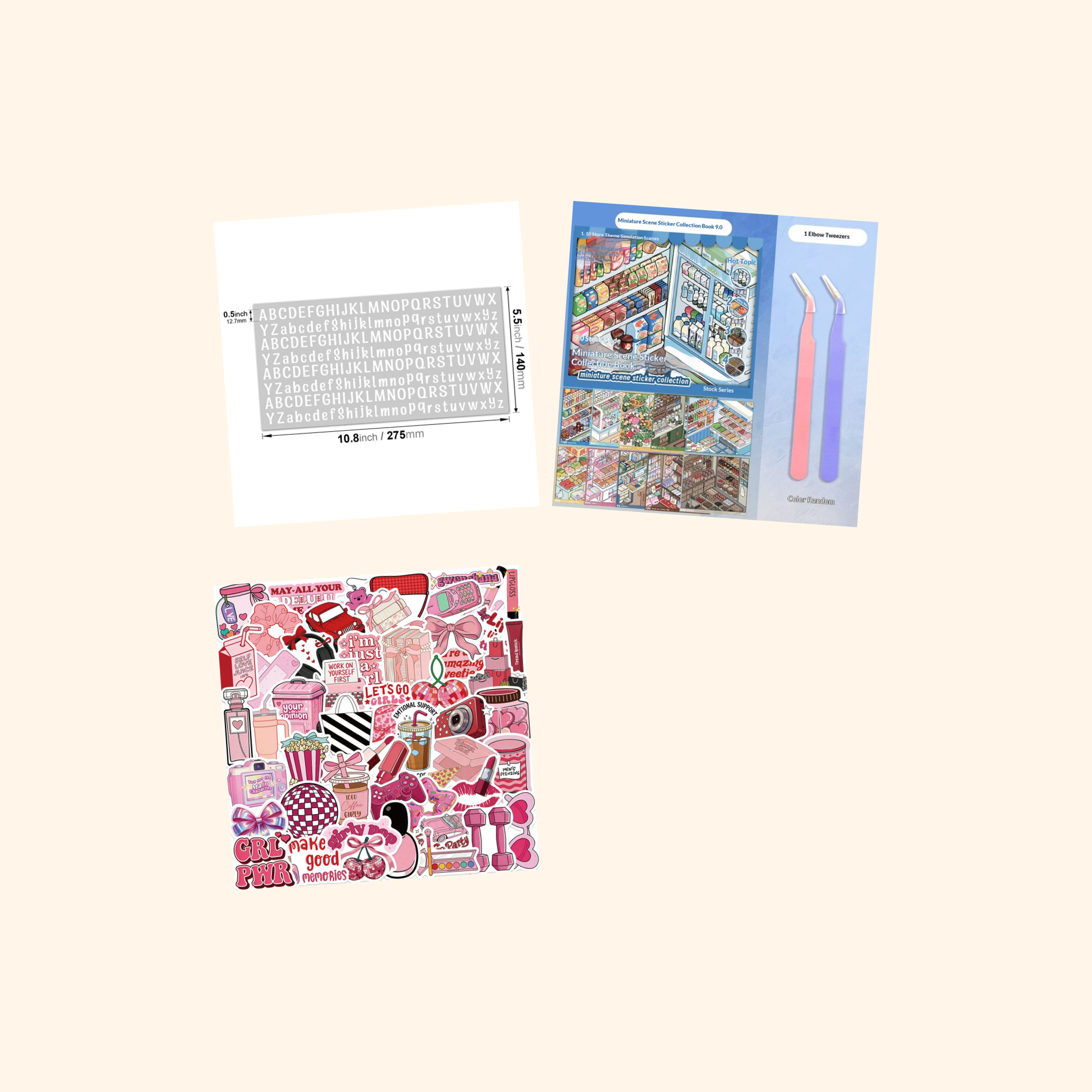 Hobbies Mini Sticker Pack (3-Pack) — all stickers included