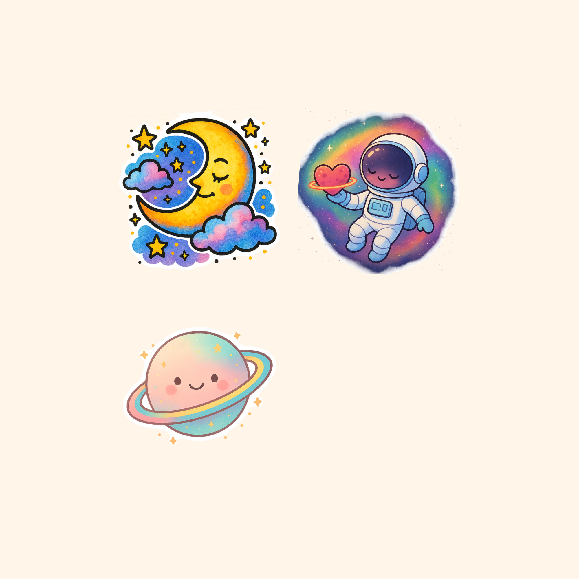 Space Mini Sticker Pack (3-Pack) — all stickers included