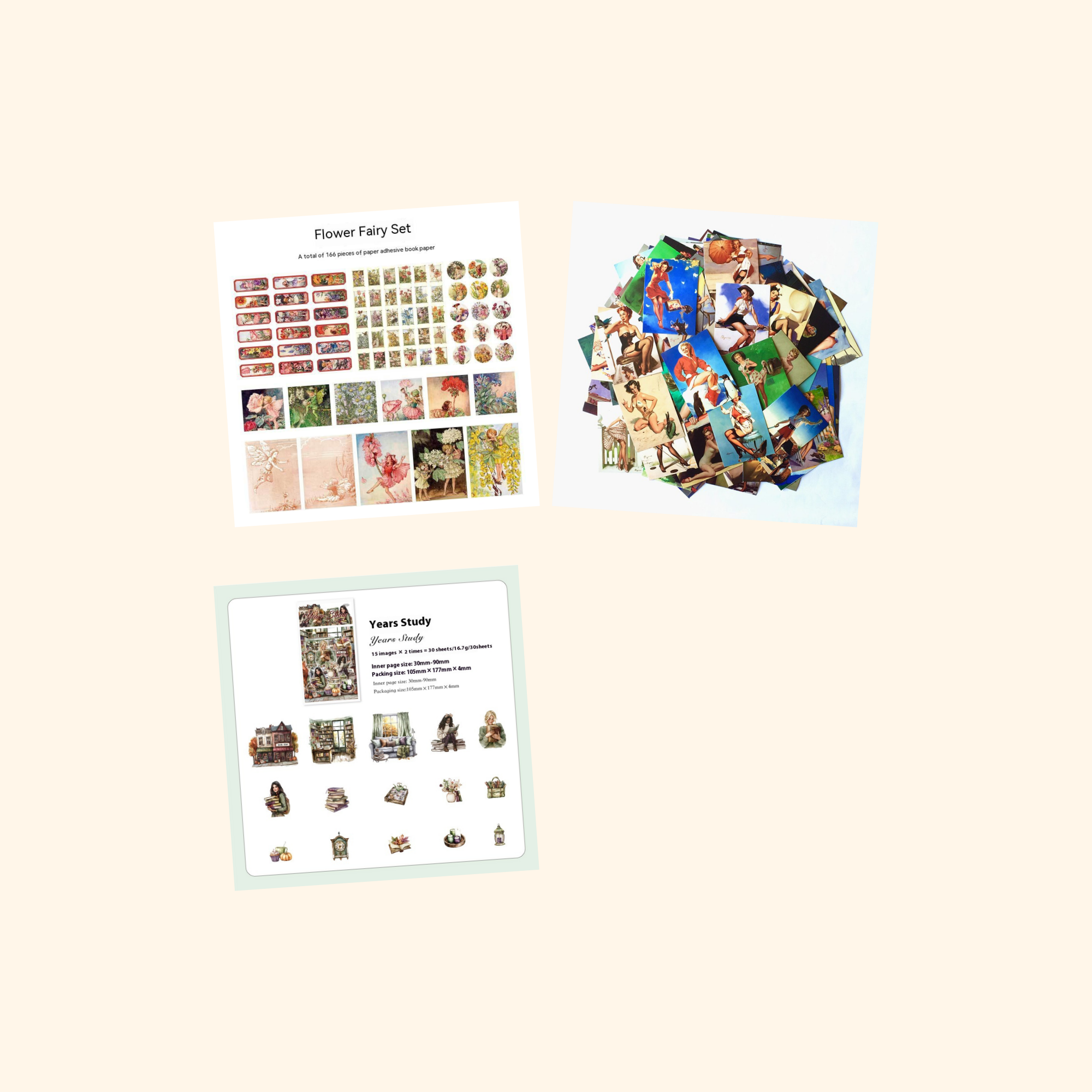 Retro & Vintage Mini Sticker Pack (3-Pack) — all stickers included