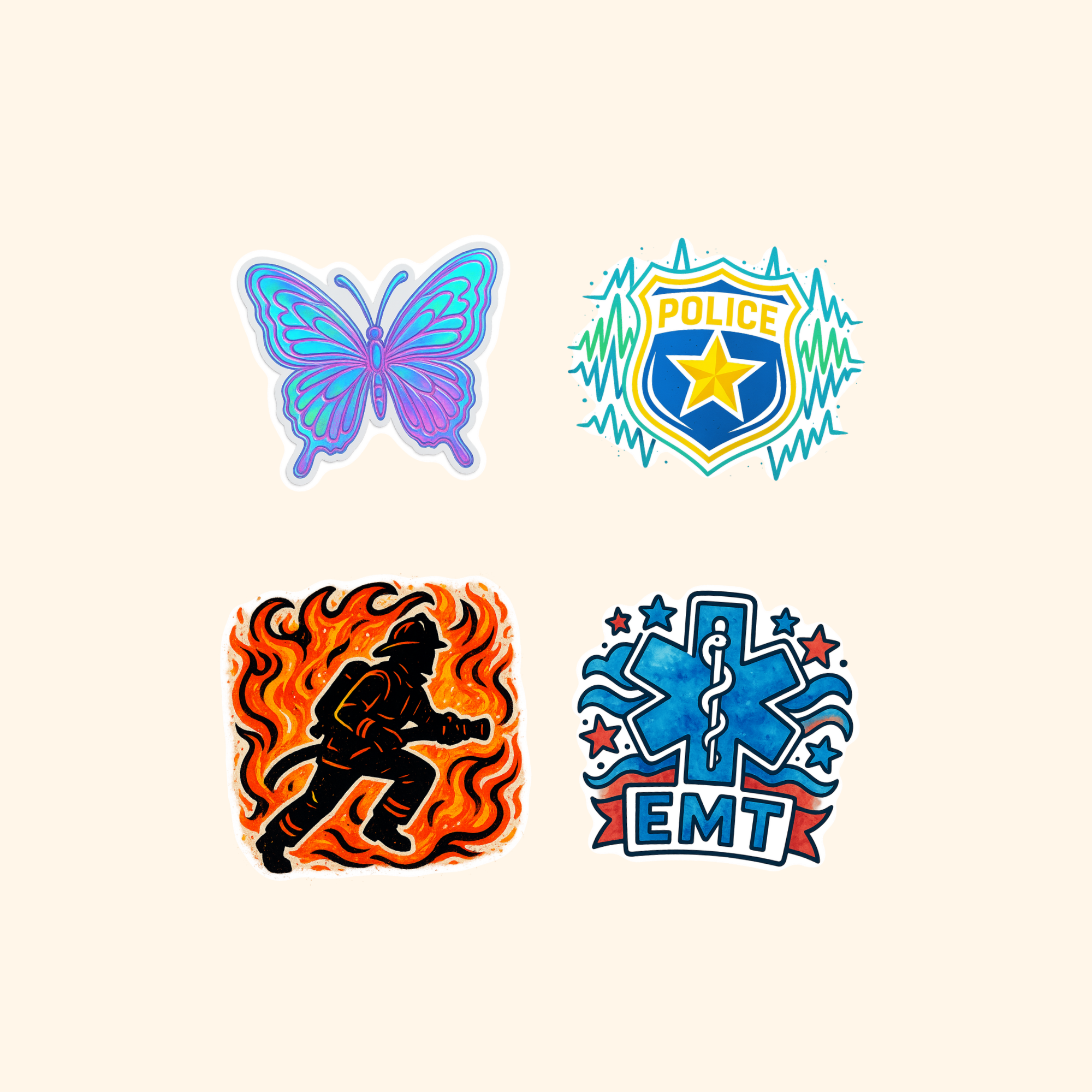 Nurses Sticker Quad Pack (4-Pack) — all stickers included