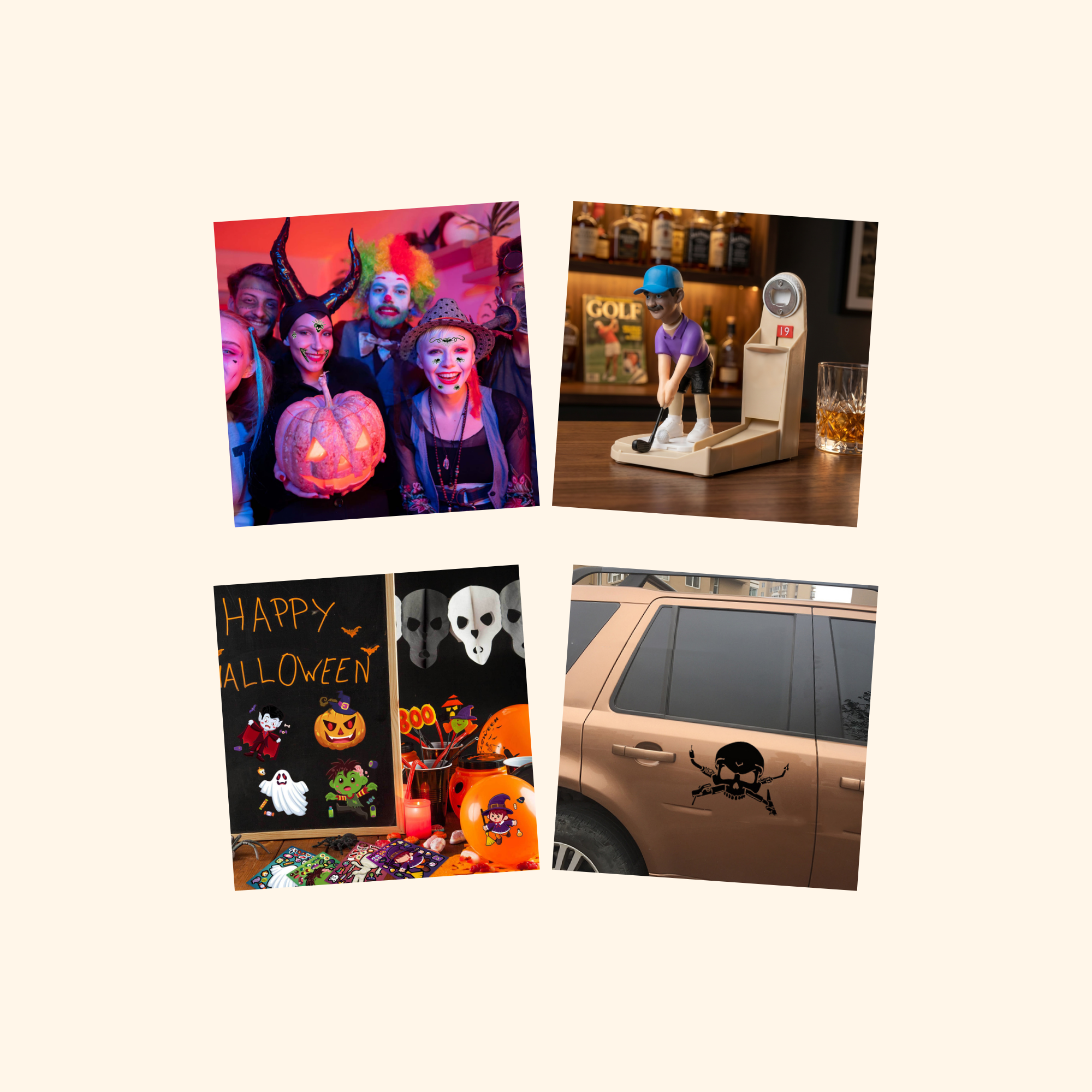 Halloween Sticker Quad Pack (4-Pack) — all stickers included