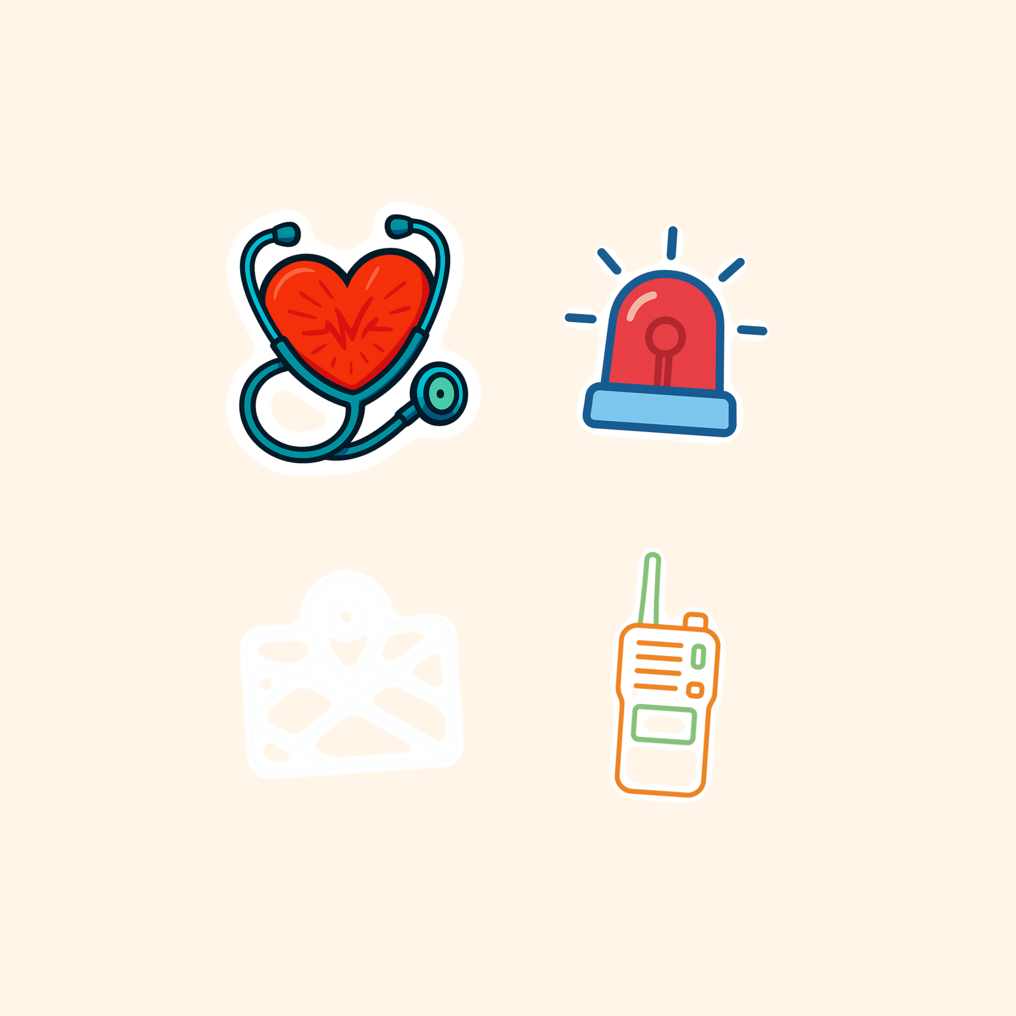 First Responders Sticker Quad Pack (4-Pack) — all stickers included