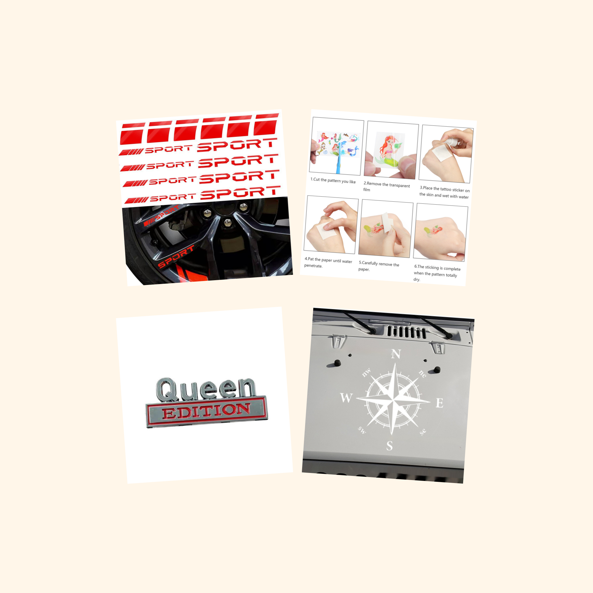 Cars Sticker Quad Pack (4-Pack) — all stickers included