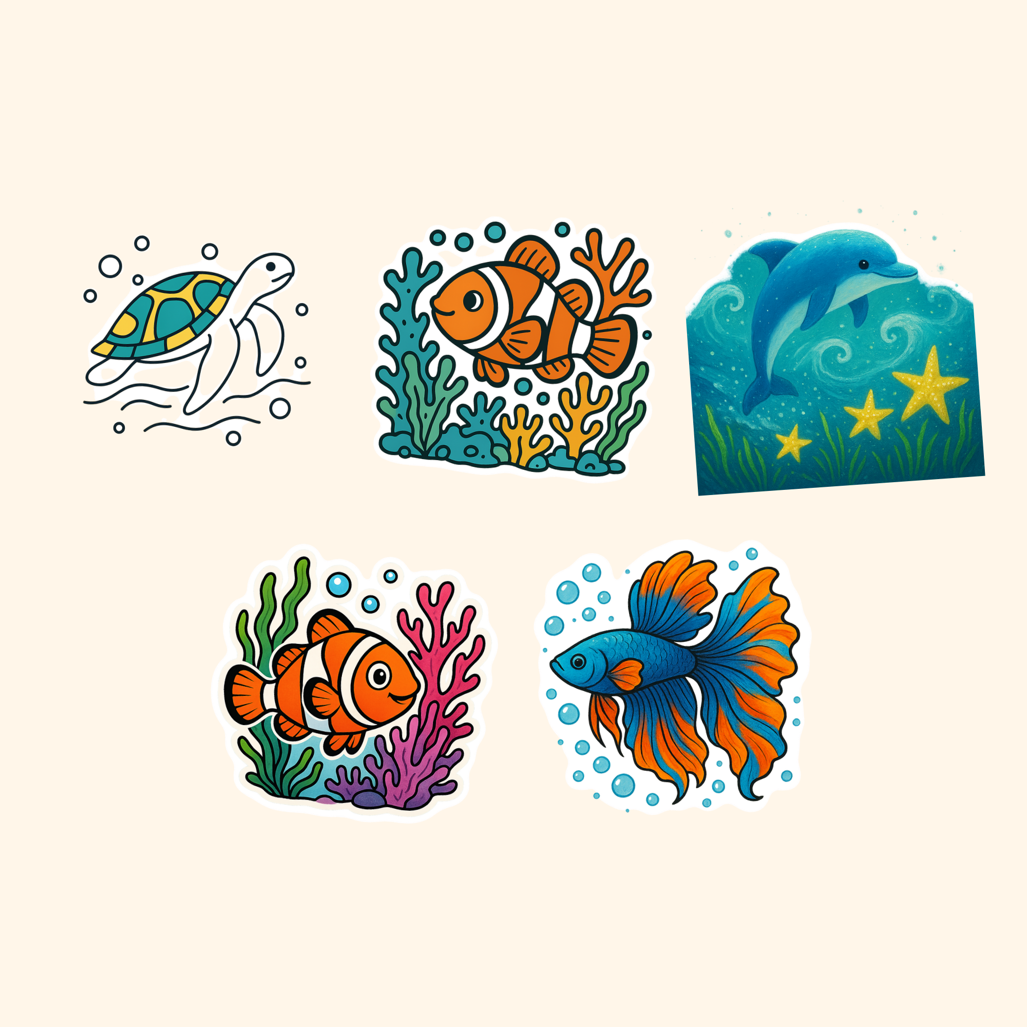Pets Sticker Pack (5-Pack) — all stickers included in the pack