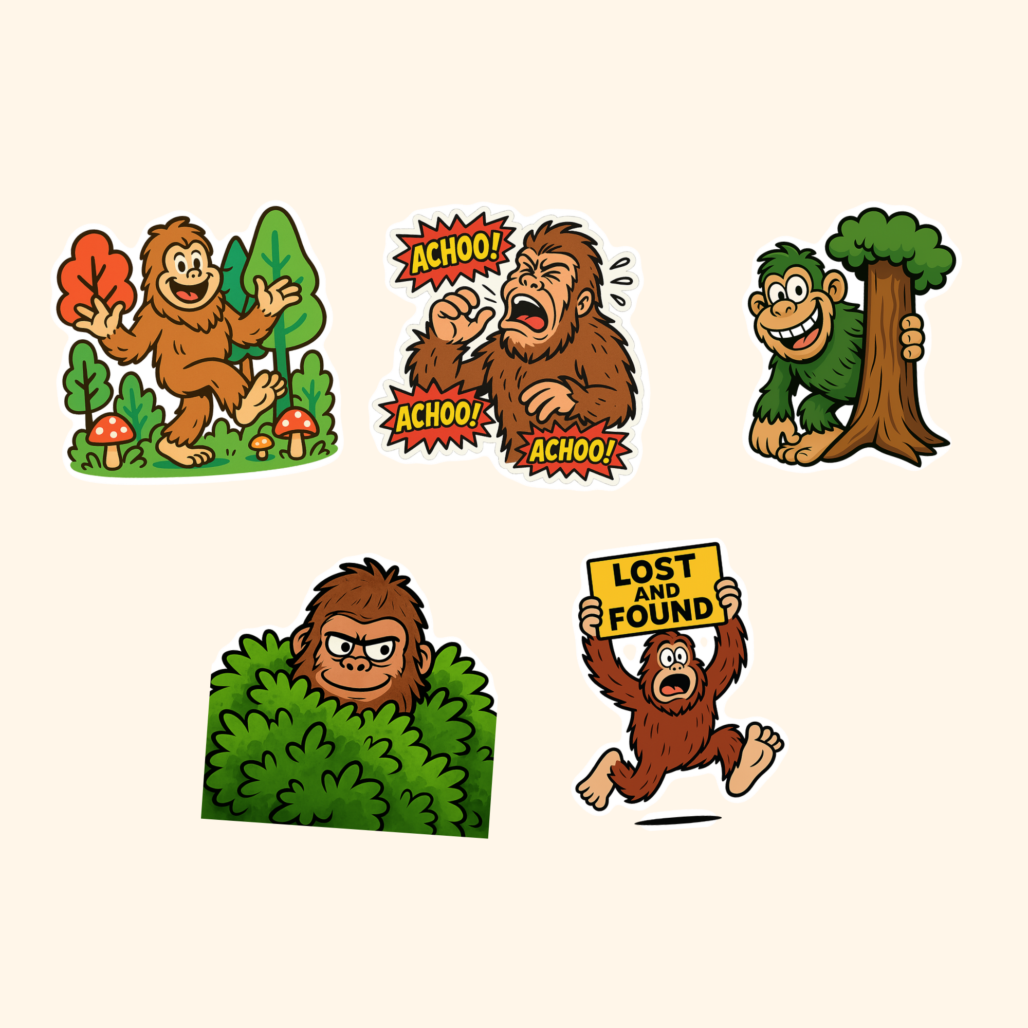 Funny Sticker Pack (5-Pack) — all stickers included in the pack
