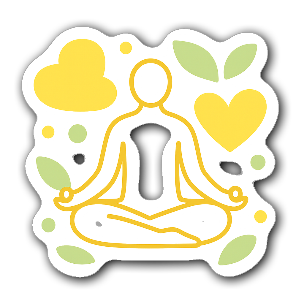 Meditation mindfulness sticker with bright color palette