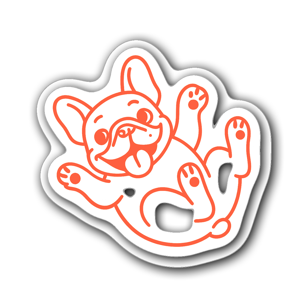 Minimalist line art sticker of an adorable French bulldog