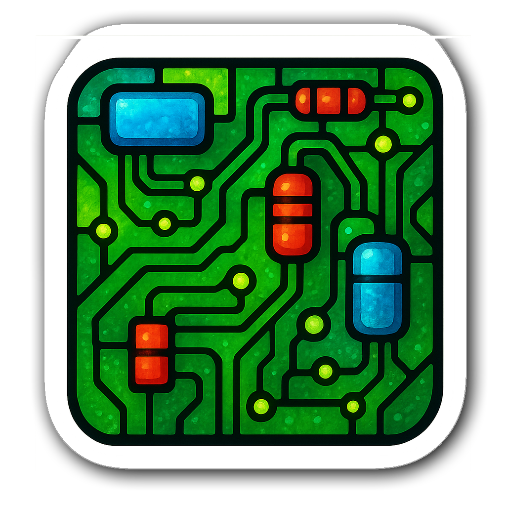 Stained glass window style circuit board electrician sticker