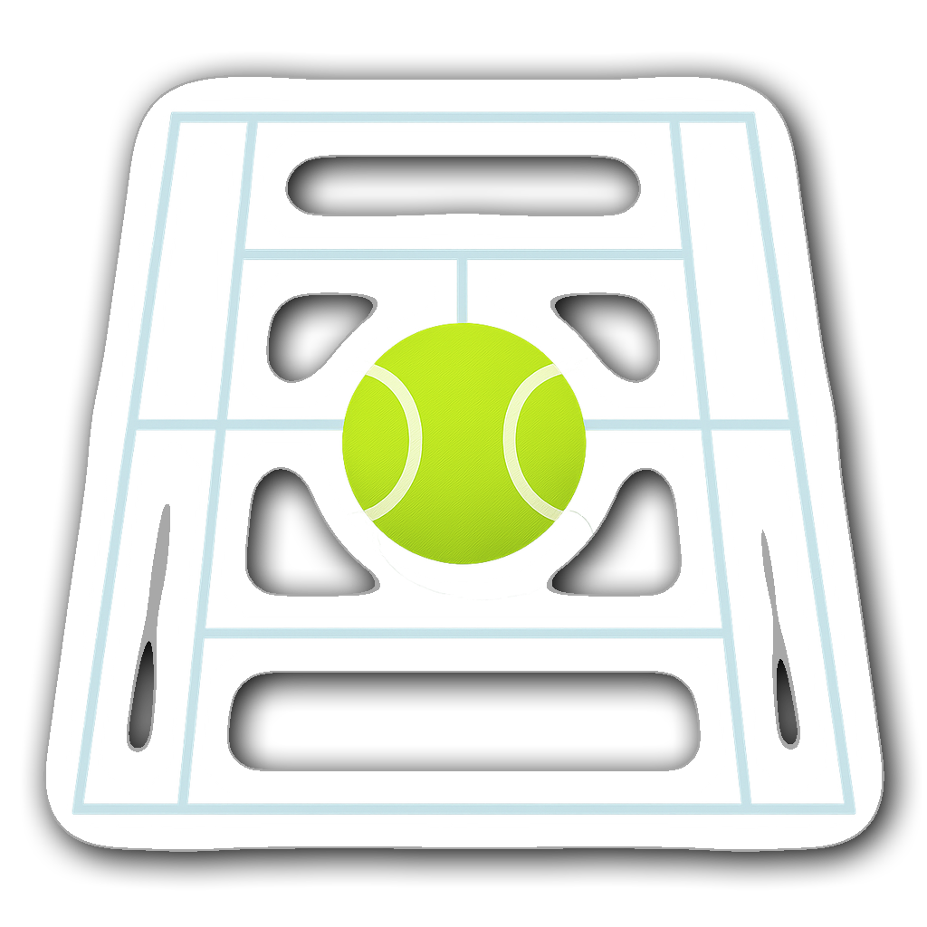 Vibrant tennis court sticker with neon tennis ball