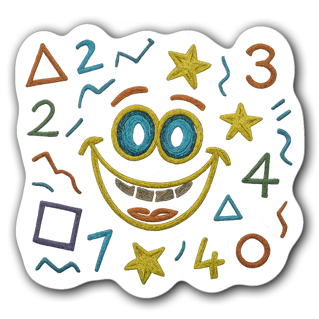 Graffiti style chalkboard sticker with colorful doodles