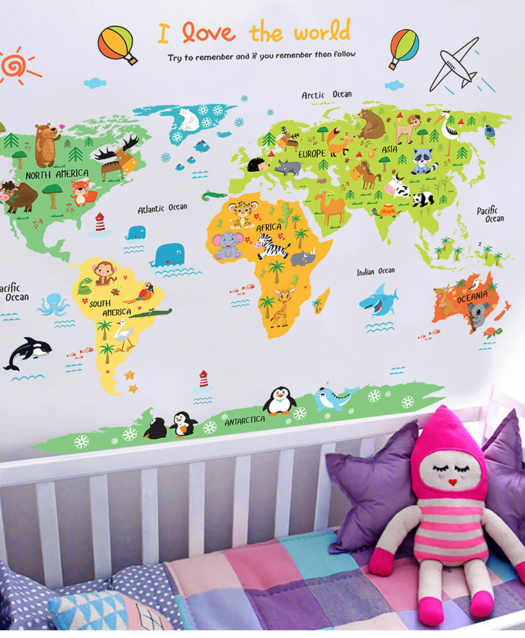 Colorful kindergarten wall decal for children's room