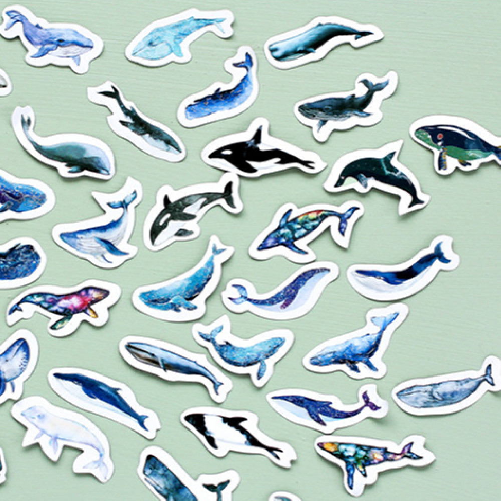 Whale Tent decorative sticker with Japanese style design