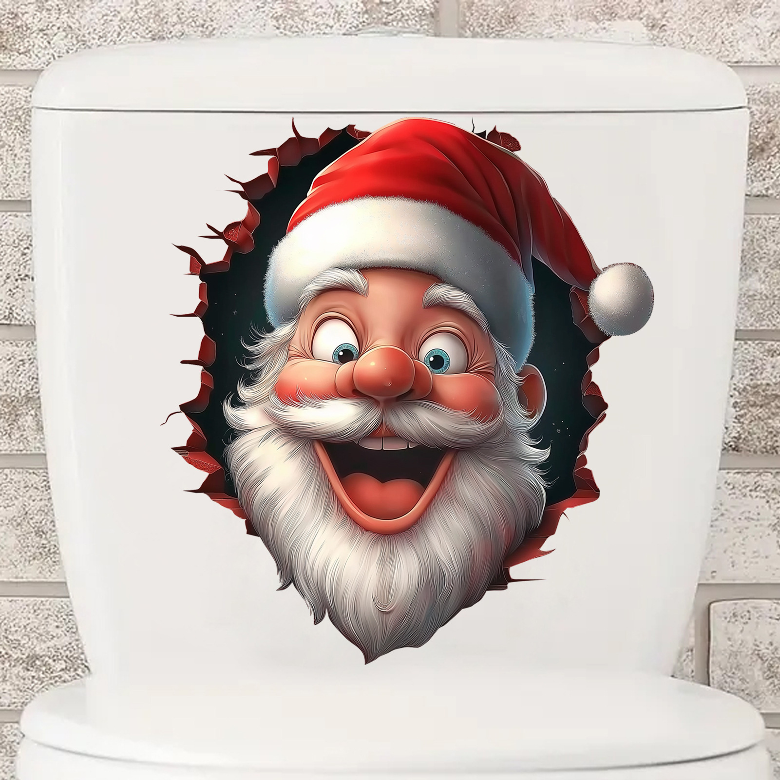 Creative wall-breaking design with Santa Claus for decoration