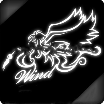 Funny cartoon reflective sticker of a male angel design