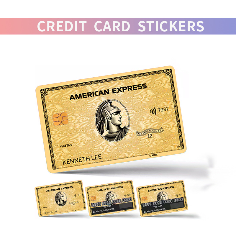 Colorful personalized stickers for credit cards