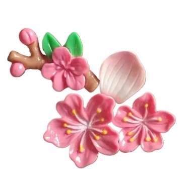 Peach blossom car sticker design with red petals
