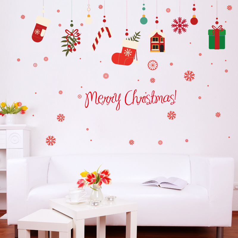 Christmas wall chandelier decal made of PVC material