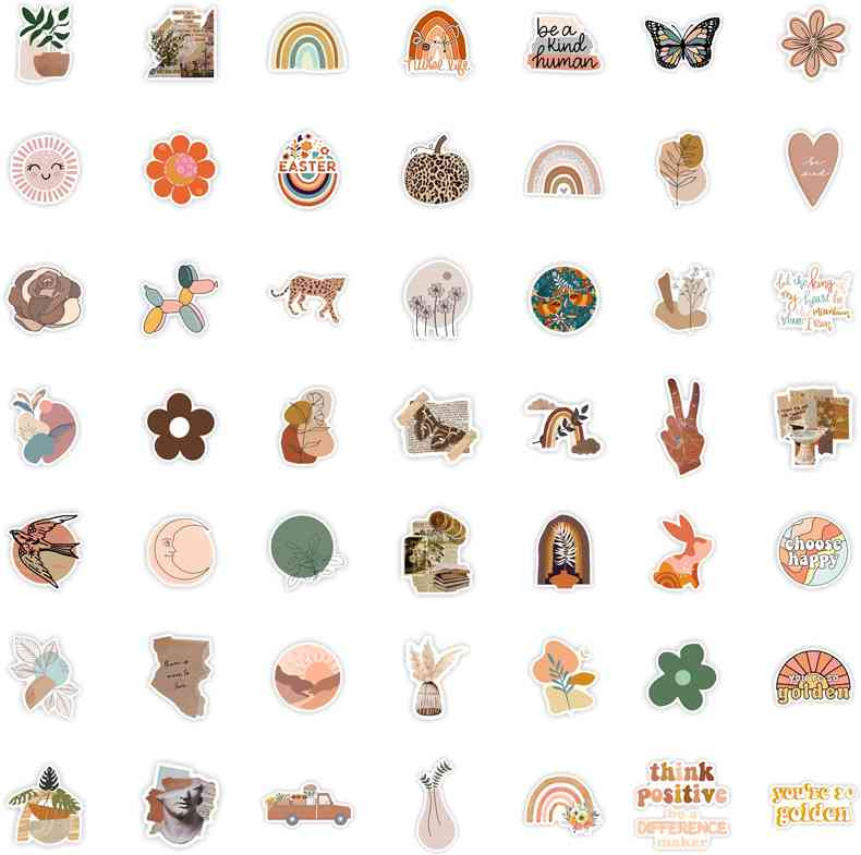 Bohemian style hobo stickers with creative designs