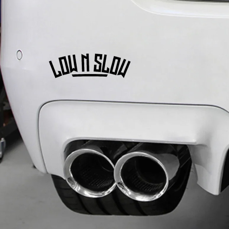 Personalized slow speed car sticker in black and white