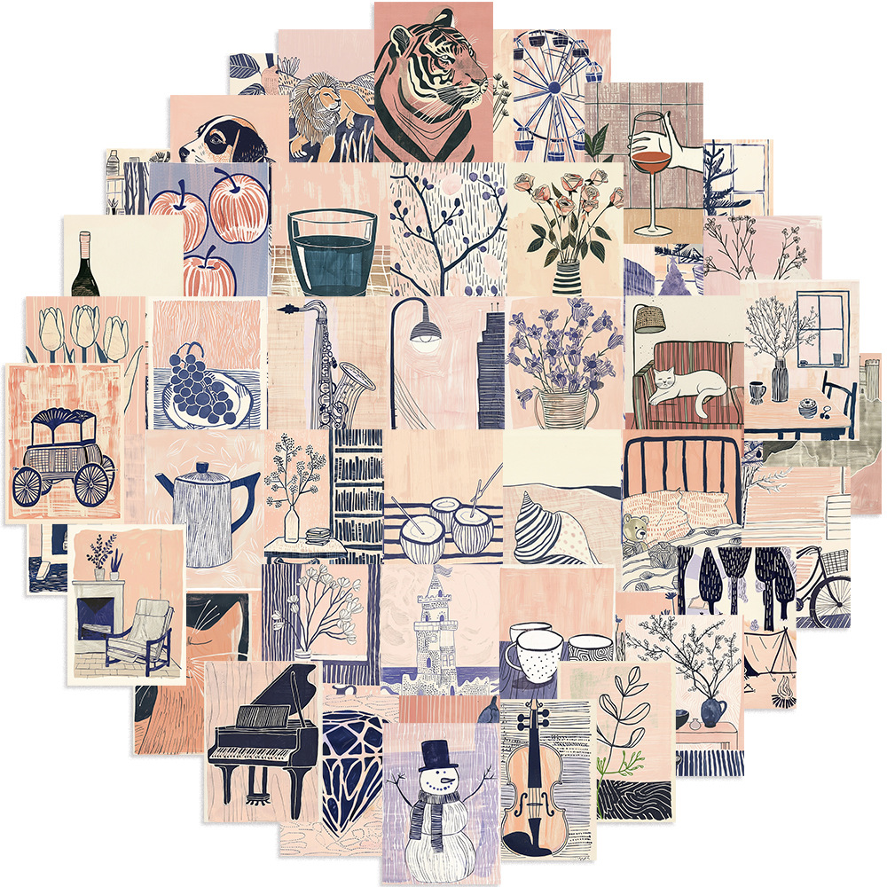 Variety of cute portable abstract art stickers for home use