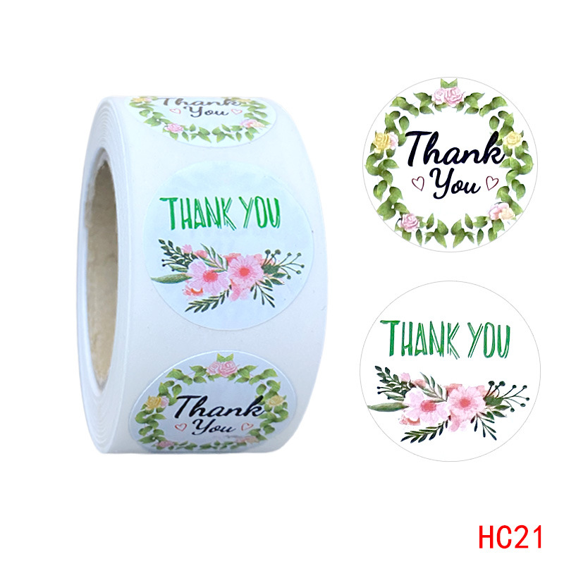 Thank You Round Flower Sticker design