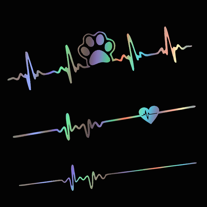 Heartbeat ECG design sticker for motorcycle bumpers