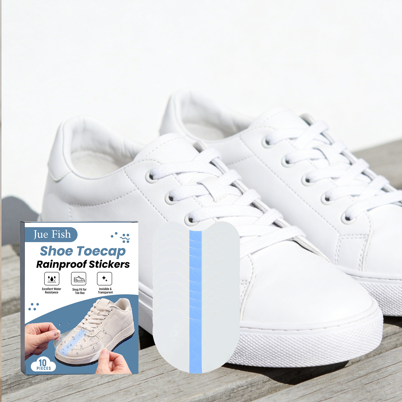 Waterproof shoe toe stickers for protection against dirt