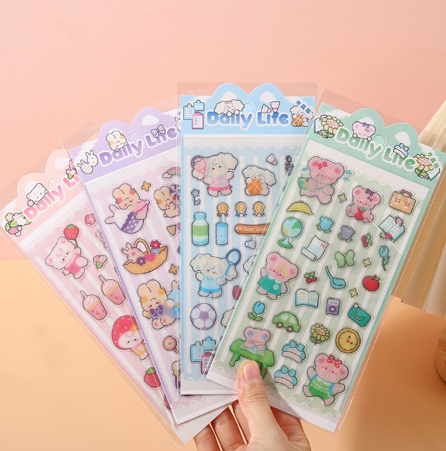 Cartoon Crystal Daily Life Series colorful sticker design