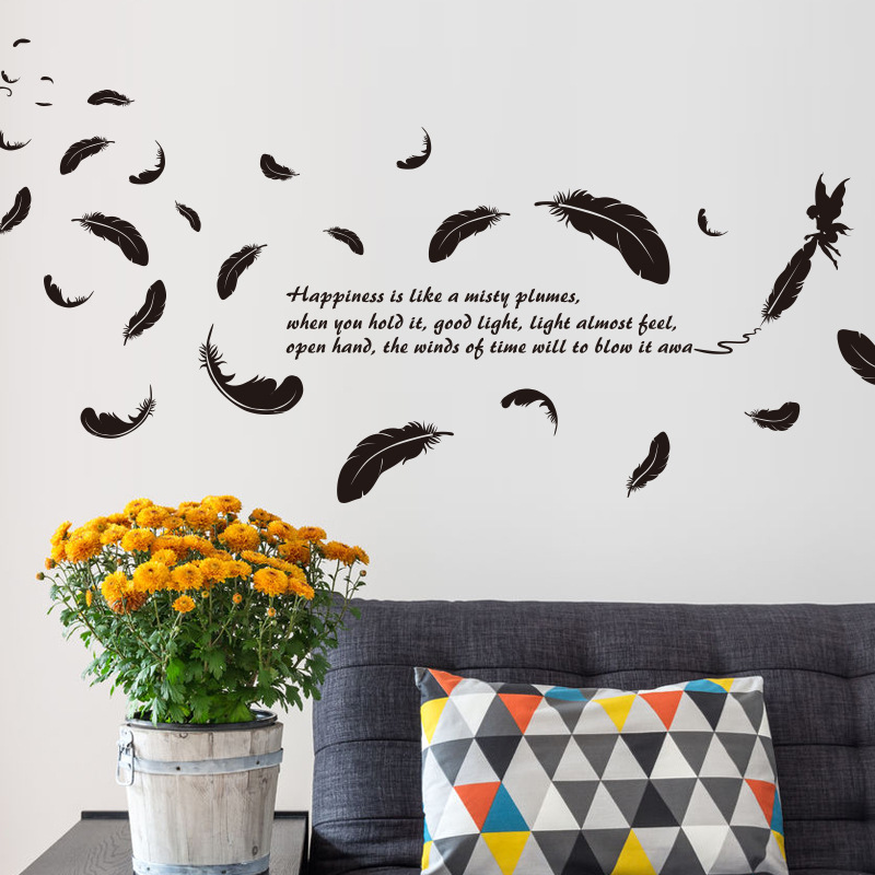 Feather Angel wall sticker for home decoration