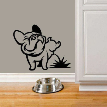 Cute Bulldog vinyl sticker for decorating various surfaces.