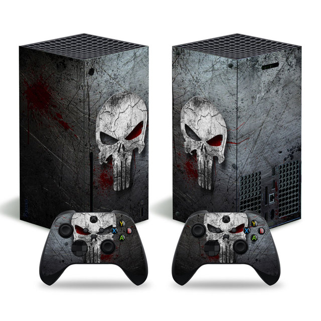 Skull decal design for Xbox Series X console and controllers