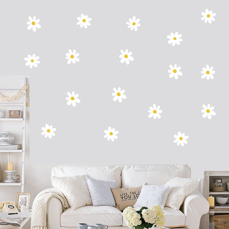 Household flower wall stickers featuring daisies and botanical elements