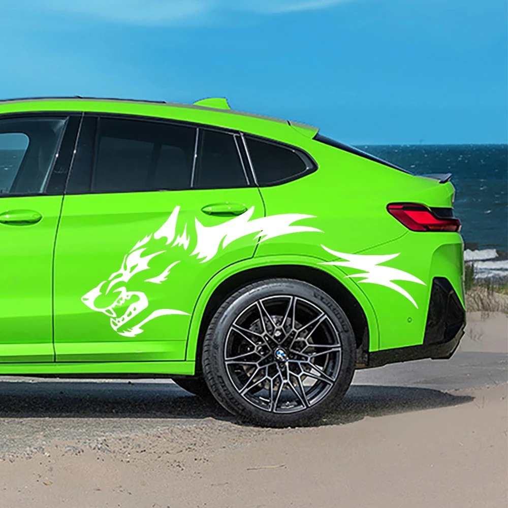 Black wolf totem vinyl sticker for vehicles