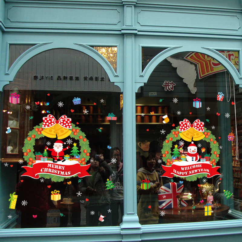 Cartoon-style removable Christmas wall sticker