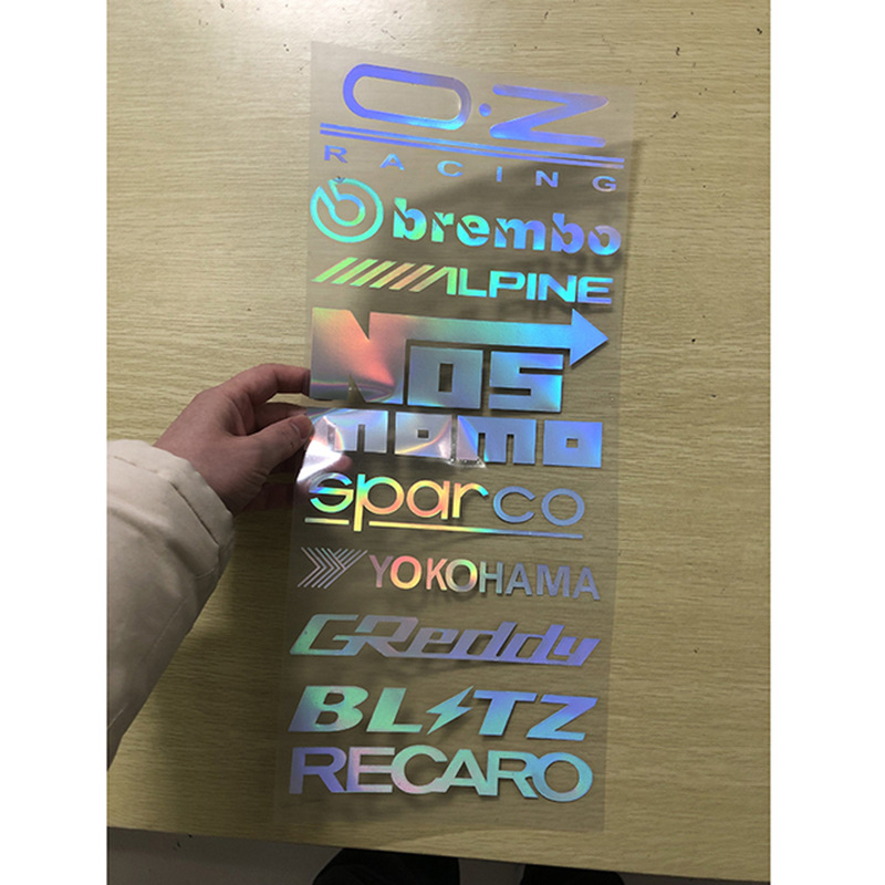 Reflective car door body sticker in black, white, and colorful options