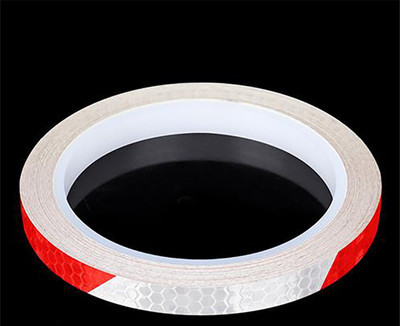 Reflective vinyl sticker for motorcycles in various colors.