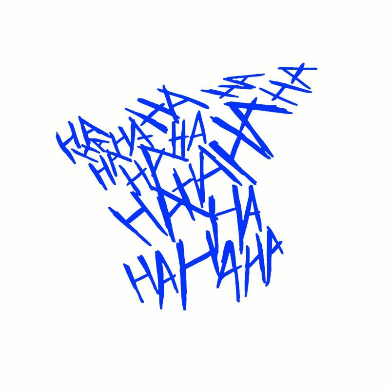 Reflective bumper sticker with the text 'Hahaha'