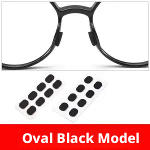 Black oval glasses support vinyl sticker