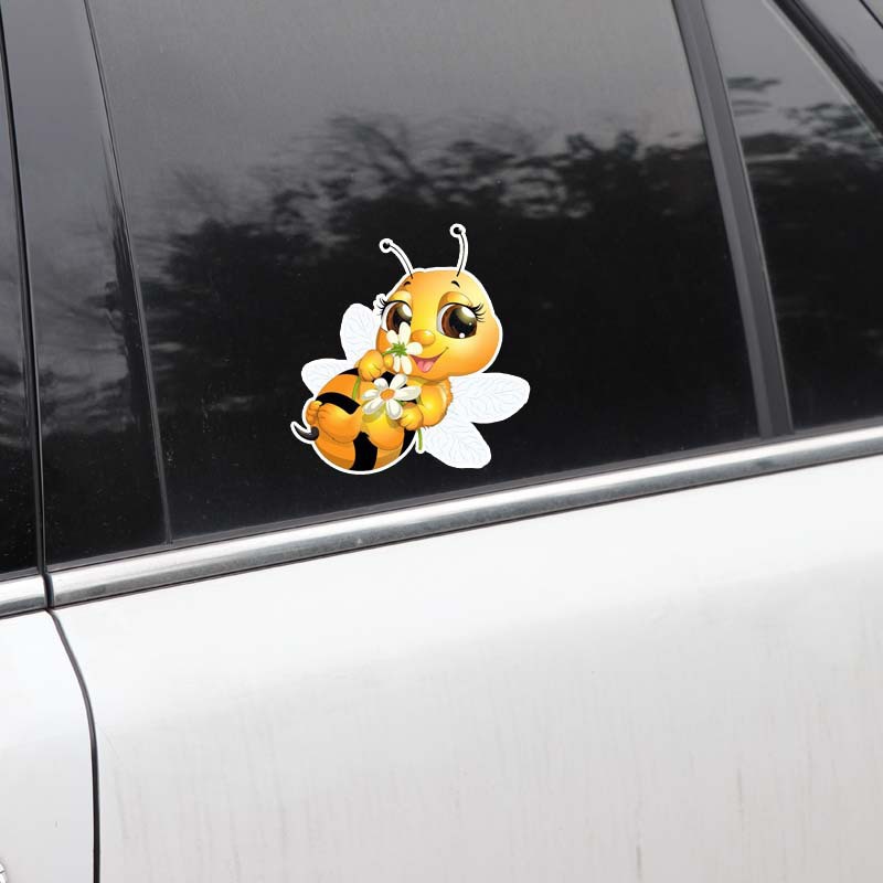 Cartoon little bee sticker for car body and bumper