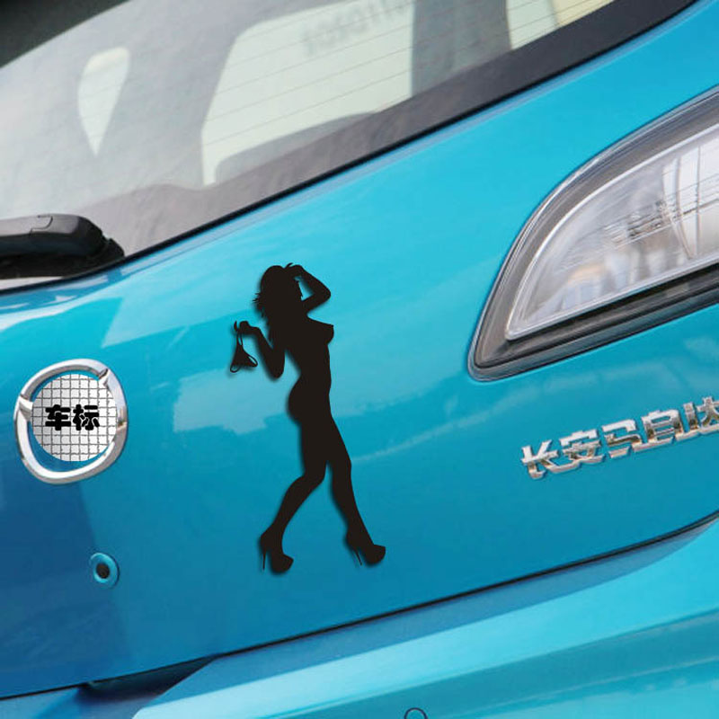 Bikini car reflective sticker with playful design