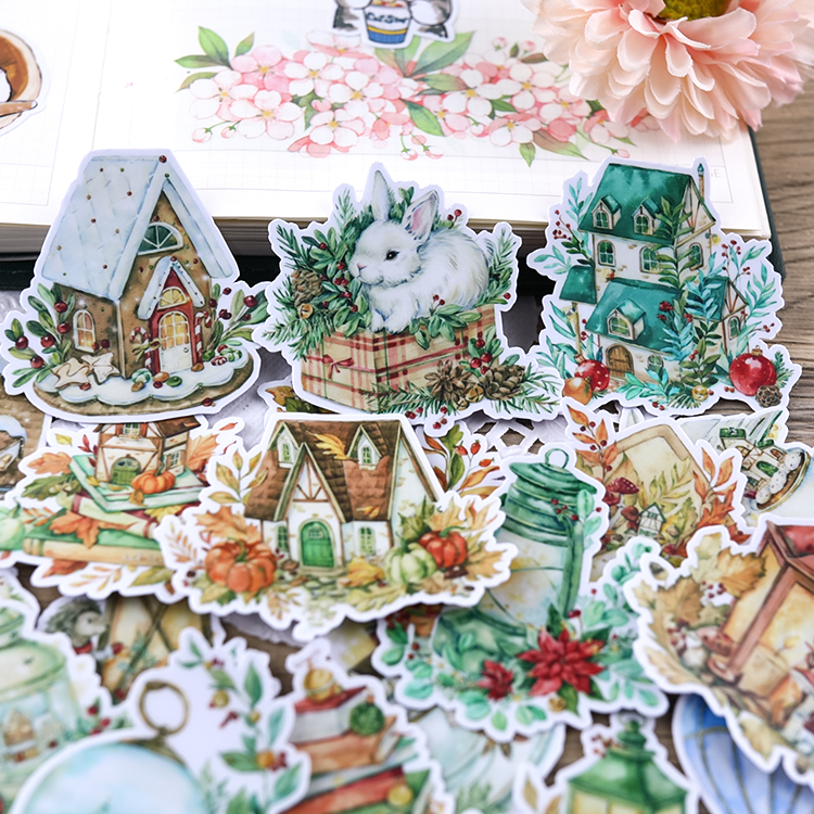 Translucent decorative decals in a set of 20 designs