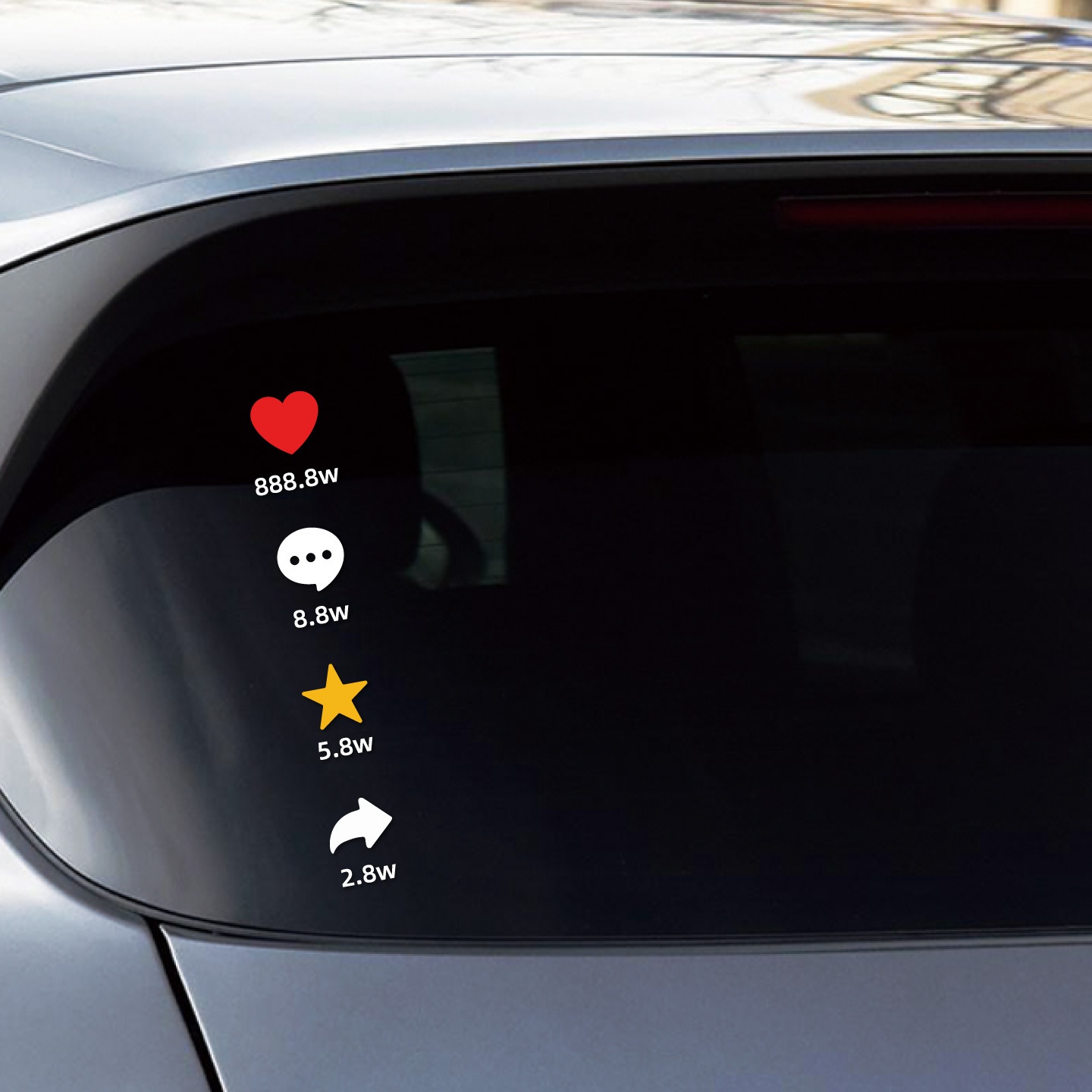 Personalized rear-window car decal in waterproof material