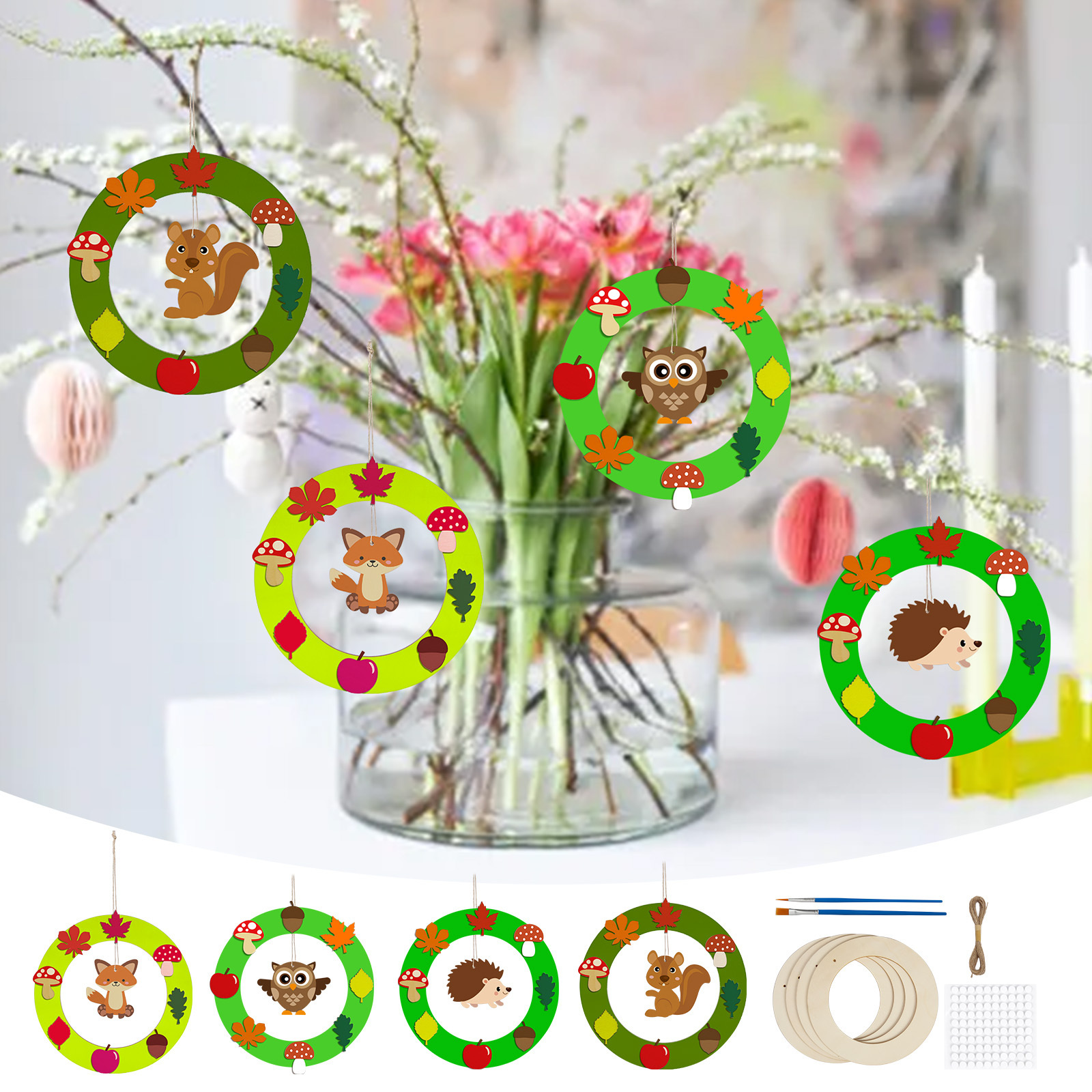 Autumn-themed foam stickers in a versatile craft kit