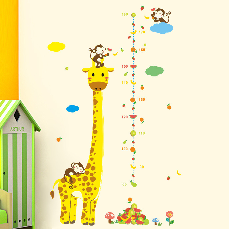Animal height ruler wall sticker for children's room