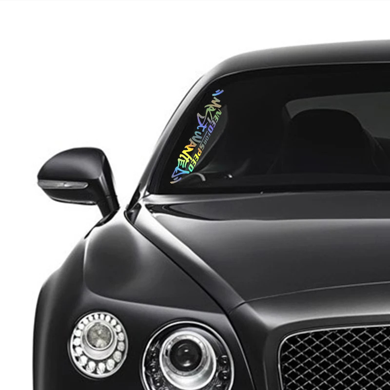 Colorful laser effect car sticker with Need For Speed text