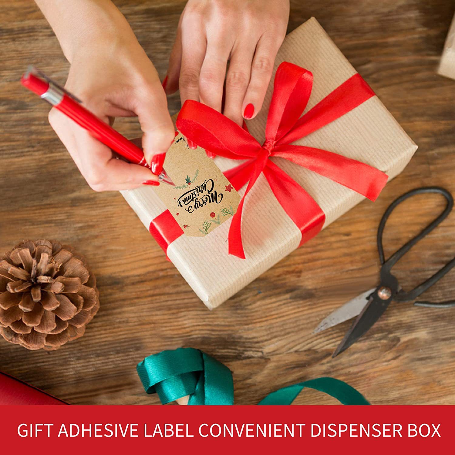 Round Kraft paper Christmas holiday roll stickers