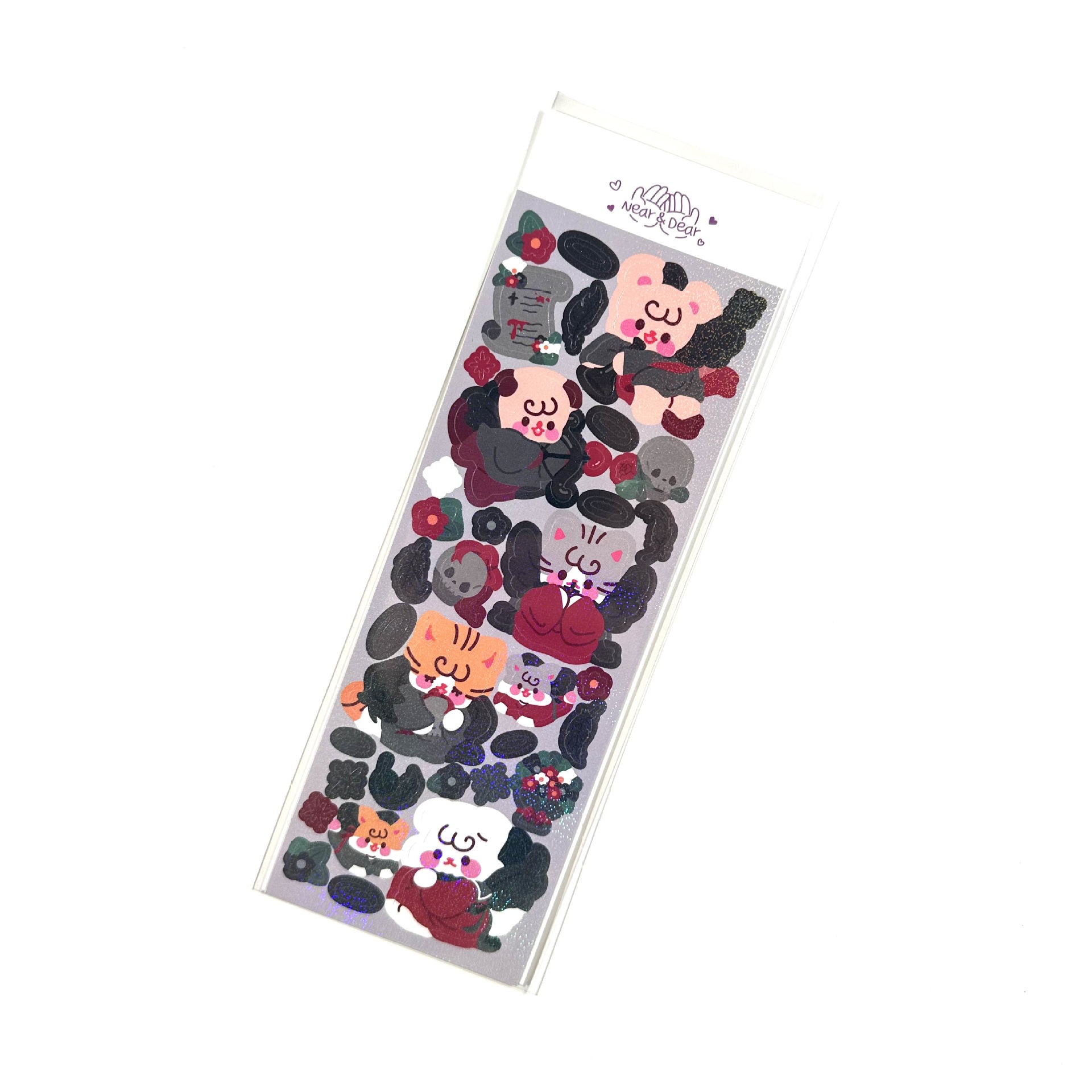 Cute cartoon animal stickers with various colorful designs.